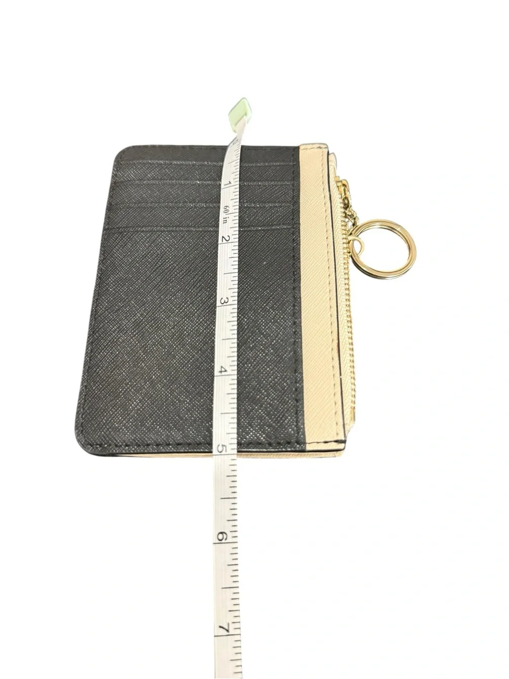 kate spade cream leather zip coin pouch with keyring
